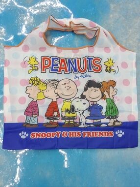 Peanuts Snoopy & His Friends Foldable Waterproof Reusable Tote Bag Polka Dot